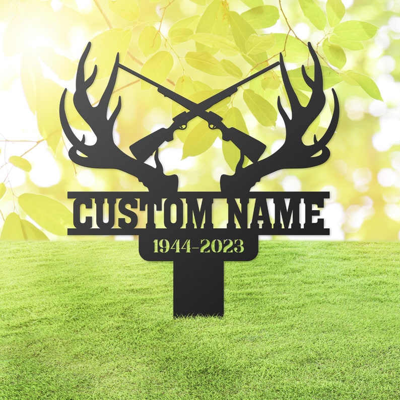Deer Hunting in Heaven Memorial Grave Marker Stake Deer Hunting in Heaven Memorial Grave Marker Stake