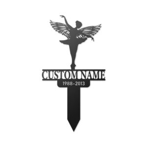 Ballet Dancer Memorial Garden Stake – Laser-Cut Steel Marker