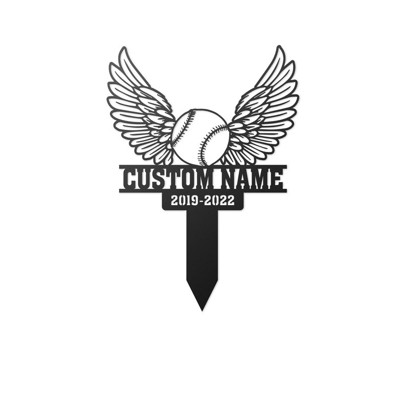 Personalized Baseball Grave Marker Garden Stake Personalized Baseball Grave Marker Garden Stake
