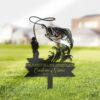 Bass Fishing Memorial Grave Marker Garden Stake Bass Fishing Memorial Grave Marker Garden Stake