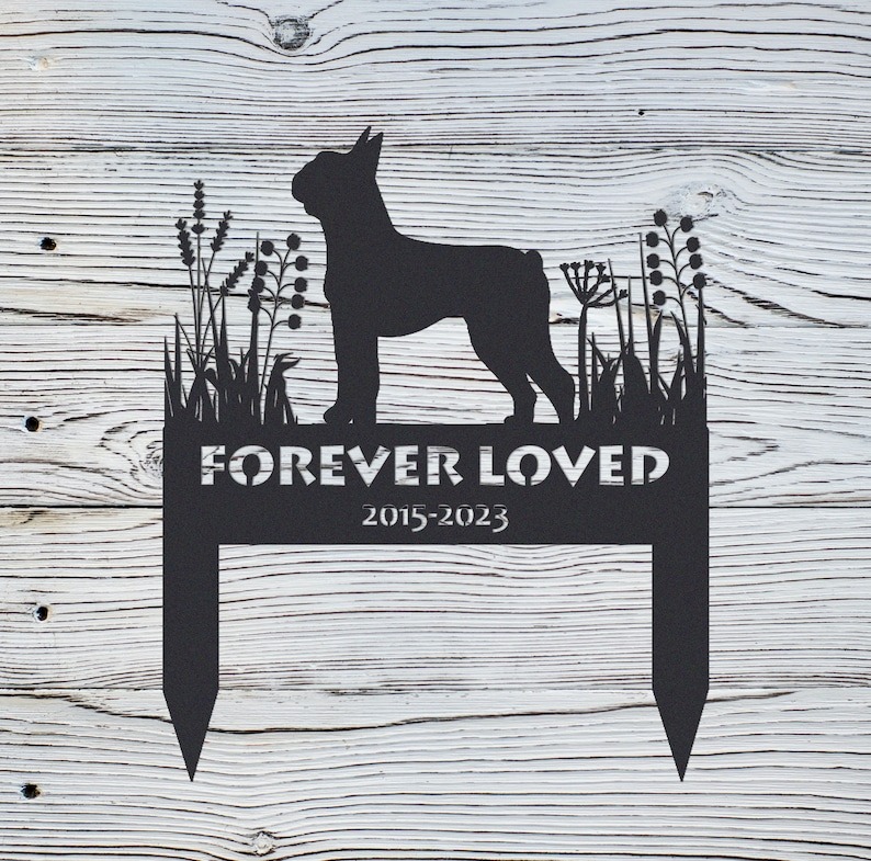 Personalized Boston Terrier Memorial Garden Stake