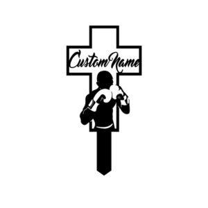 Boxer Memorial Garden Stake — Laser-Cut Metal Grave Marker