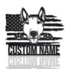 Bull Terrier US Flag Custom Metal Sign Bull Terrier US Flag Custom Metal Sign