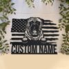Bullmastiff Custom Metal Sign USA Flag