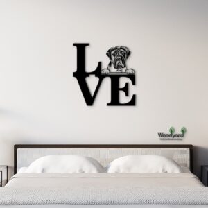 Personalized BullMastiff Love Metal Wall Sign Decor