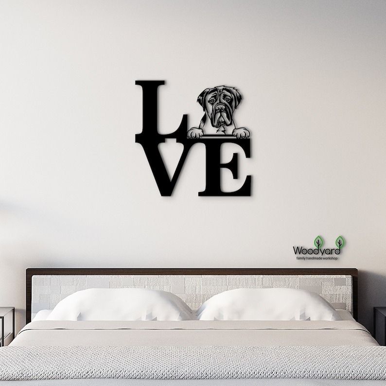 Personalized BullMastiff Love Metal Wall Sign Decor