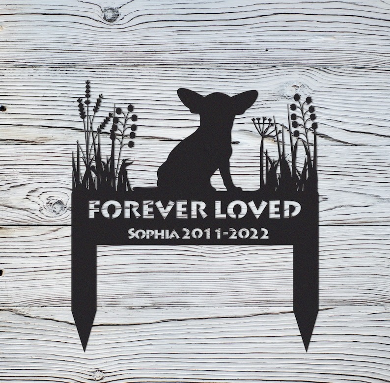 Custom Chihuahua Memorial Garden Stake Sign