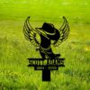 Cowboy Boot Hat With Wings Grave Marker Stake