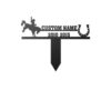 Cowgirl Riding Horse Memorial Grave Marker Stake Cowgirl Riding Horse Memorial Grave Marker Stake