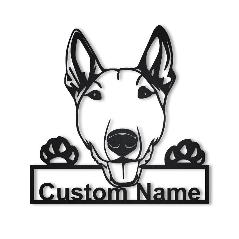 Custom Bull Terrier Metal Wall Art Sign