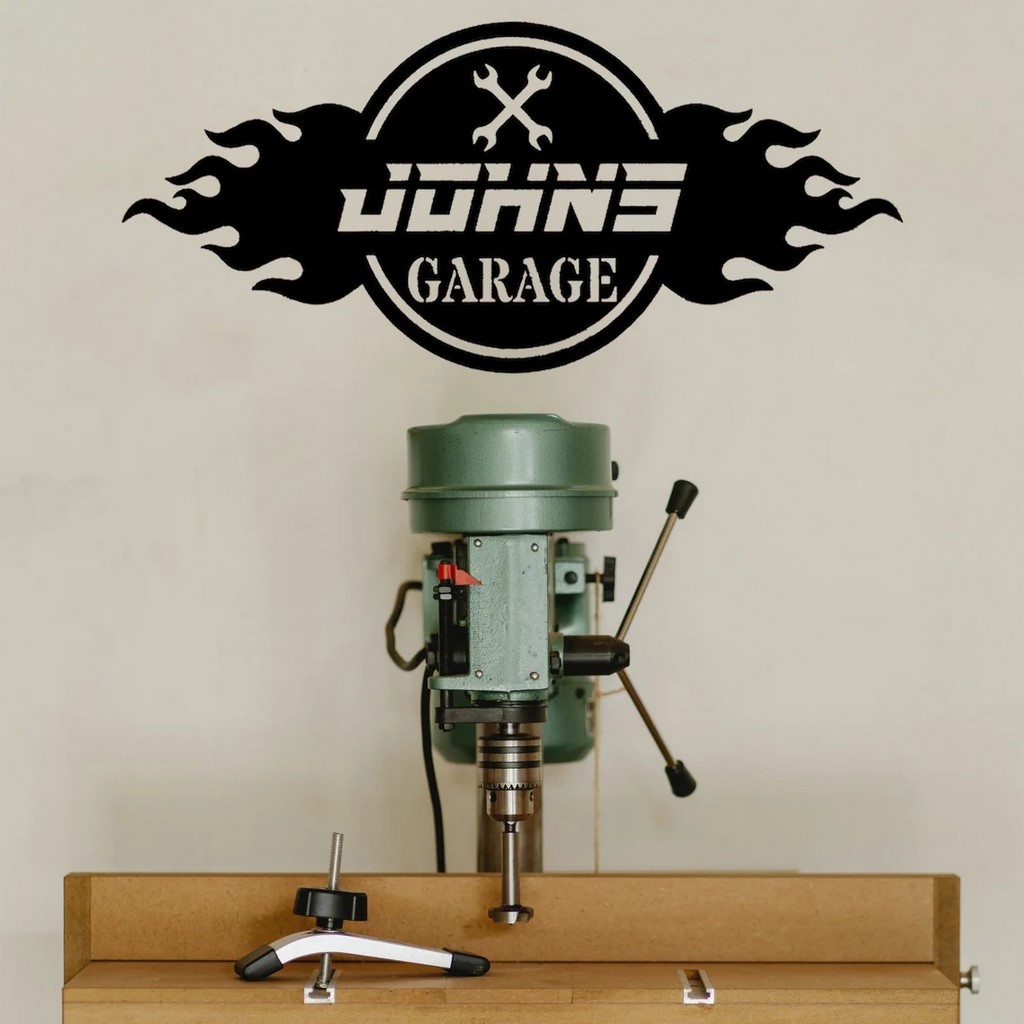 Custom Man Cave Garage Sign with Last Name Decor