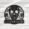 Custom Sugar Skull Metal Wall Art Halloween Decor