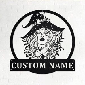 Custom Witch Halloween Metal Wall Art Sign