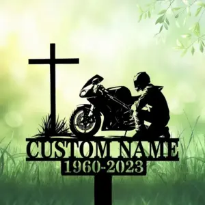 Personalized Dirt Bike Memorial Garden Stake