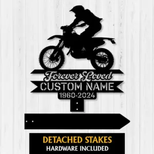 Dirt Bike Memorial Garden Stake Sign