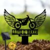 Dirt Bike With Wings Memorial Garden Stake Marker Dirt Bike With Wings Memorial Garden Stake Marker