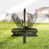 Electric Guitar Angel Wings Grave Marker