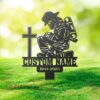 Firefighter Grave Marker Metal Garden Stake