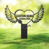 Fishing Pole Grave Marker Metal Garden Stake Fishing Pole Grave Marker Metal Garden Stake