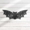 Floral Bat Metal Sign Halloween Home Decoration