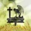 Football Player Kneel at Cross Memorial Grave Marker Football Player Kneel at Cross Memorial Grave Marker