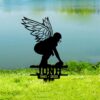 Football Player With Wings Grave Marker Stake Football Player With Wings Grave Marker Stake