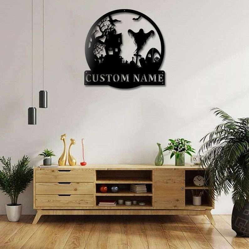 Halloween Castle House Metal Sign Home Decoration