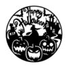 Happy Halloween Metal Sign - Bats, Pumpkins & Ghost