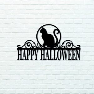 Halloween Cat Address Sign for Home Decor