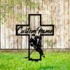 Hockey Player Grave Marker Metal Garden Stake
