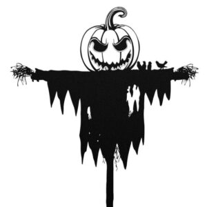 Horror Pumpkin Scarecrow Metal Sign