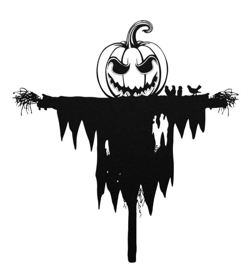 Horror Pumpkin Scarecrow Metal Sign