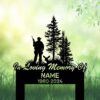 il_794xN.6481976557_cz8g Hunter memorial sign with deer and pine silhouettes, text In Loving Memory Of NAME 1980-2024 on green nature background