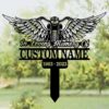 Motorcycle With Wings Metal Grave Marker Garden Stake