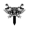 Motorcycle with Wings Rider Grave Marker Garden Stake Motorcycle with Wings Rider Grave Marker Garden Stake