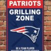 New England Patriots Grilling Zone Metal Sign New England Patriots Grilling Zone Metal Sign