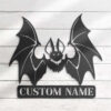 Personalized Bat Dracula Metal Sign for Halloween Decor