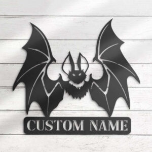 Personalized Bat Dracula Metal Sign for Halloween Decor