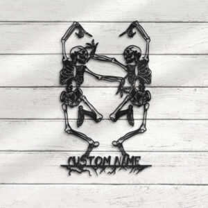 Personalized Couple Skeleton Dancer Metal Sign