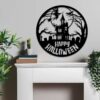 Personalized Halloween Haunted House Metal Sign