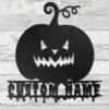 Personalized Horror Pumpkin Metal Sign for Halloween