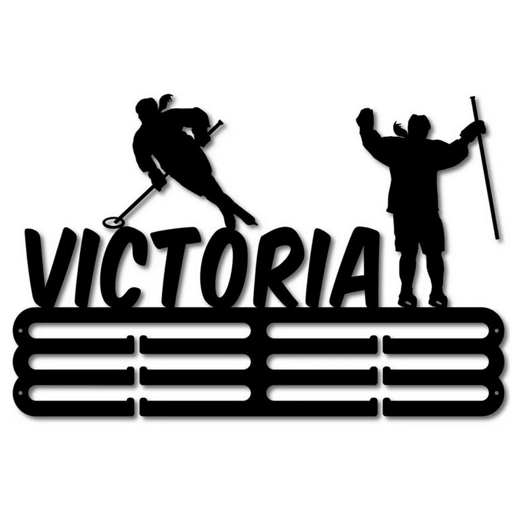 Personalized Ringette Medal Hanger with 12 Hooks