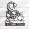 Personalized Skull Scorpion Metal Wall Art