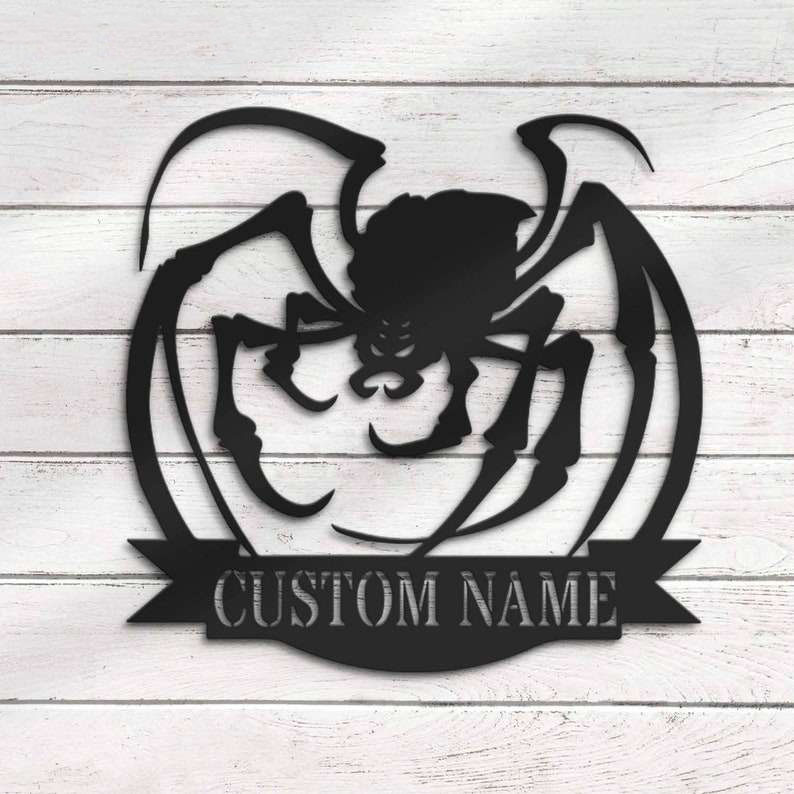 Personalized Spider Metal Sign Halloween Home Decor