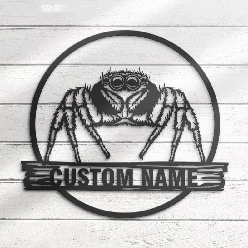 Personalized Spider Metal Wall Art for Halloween Home Decor