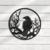 Personalized Spooky Crow Moon Metal Wall Art