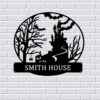 Personalized Spooky Haunted House Metal Sign