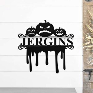 Personalized Jack O Lantern Metal Sign