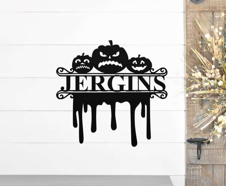Personalized Jack O Lantern Metal Sign