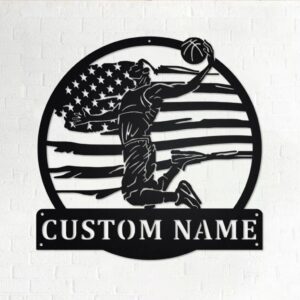 Personalized US Basketball Player Metal Wall Art Sign